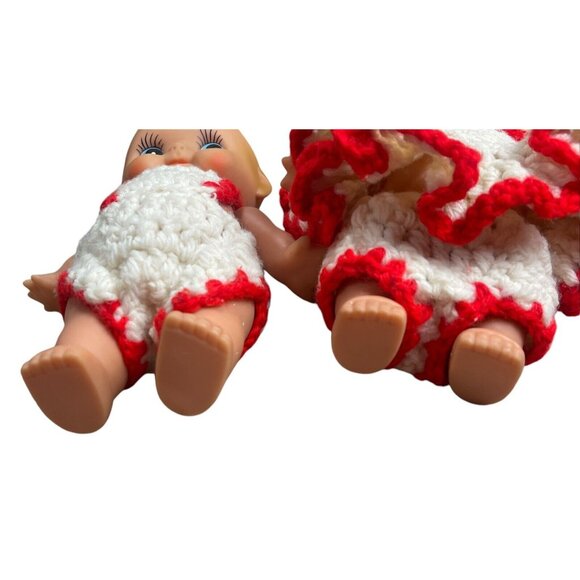 Vintage Baby Kewpie Doll Rubber Knit Little Red Riding Hood 8" Taiwan *read* - Picture 8 of 9